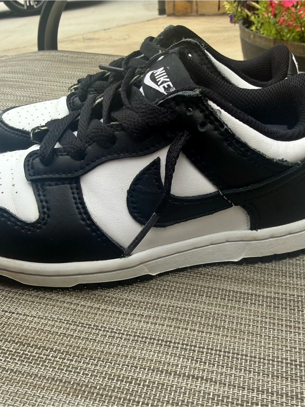 Nike Kids Black and White Low-Top Sneakers
